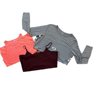 Old Navy Bundle NWT Tank Top 3/4 Sleeve Pink Maroon Gray Women’s Size XXL
